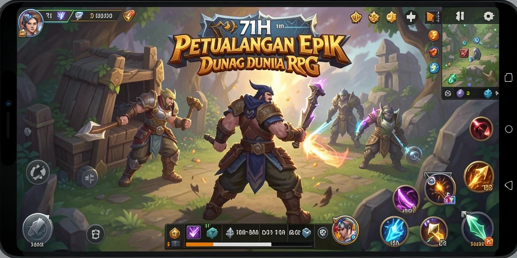 Screenshot gameplay <strong>71H</strong> menunjukkan aksi pertempuran yang menegangkan di dunia RPG.