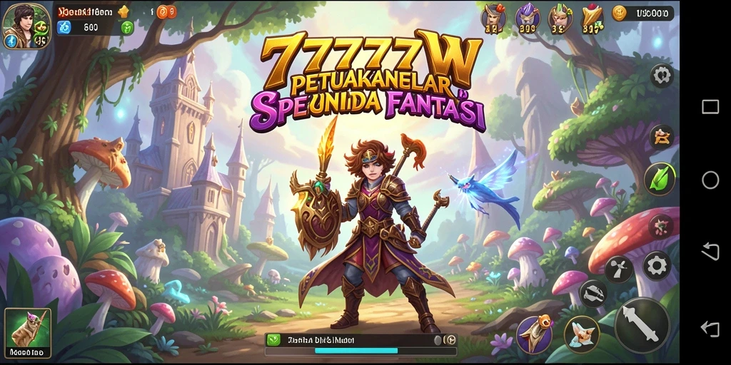Tangkapan layar gameplay 7777W yang menampilkan aksi petualangan di dunia yang menakjubkan.