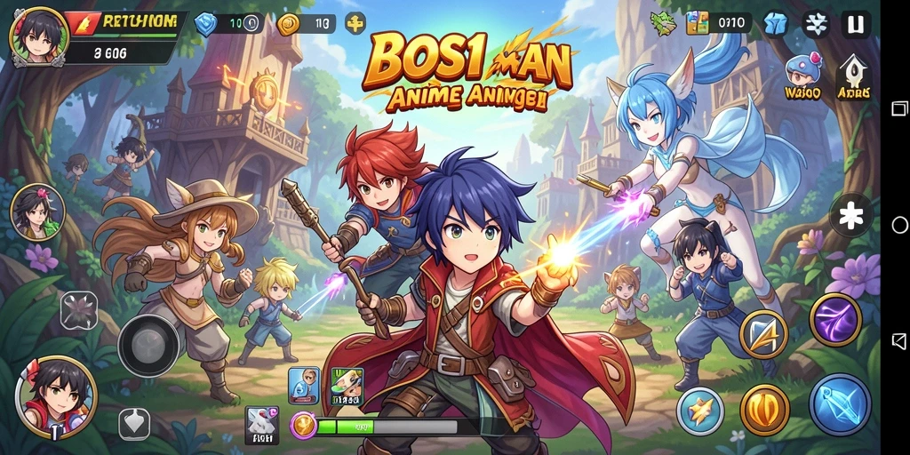 Screenshot permainan BOS01 menampilkan grafik Anime yang memukau.