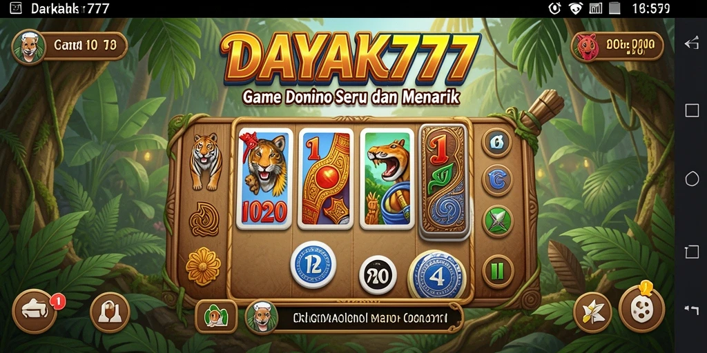 Screenshot gameplay DAYAK777 menampilkan tantangan seru permainan Domino.