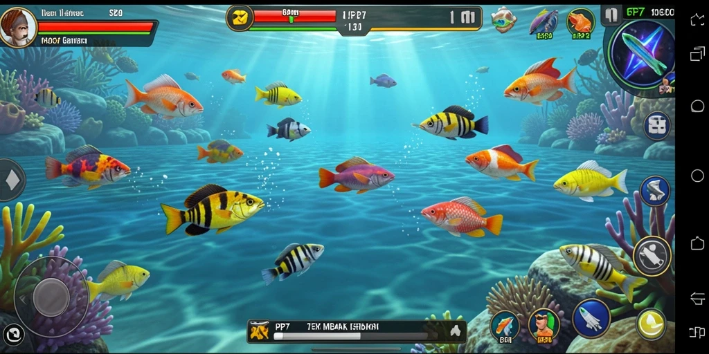 Gameplay seru Tembak Ikan dalam PP7 dengan tangkapan ikan yang menarik.