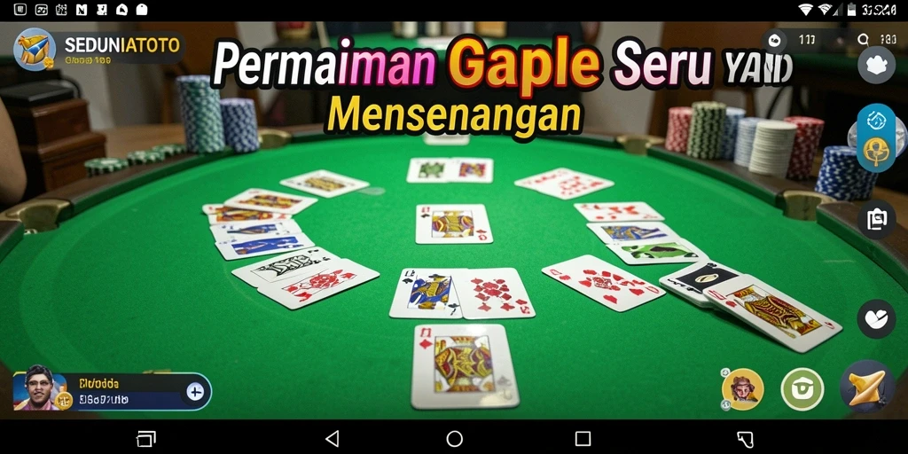 Tampilan gameplay Gaple yang seru di SEDUNIATOTO.
